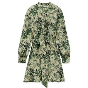 ⭕️ ZARA Dress Green Medium Belted